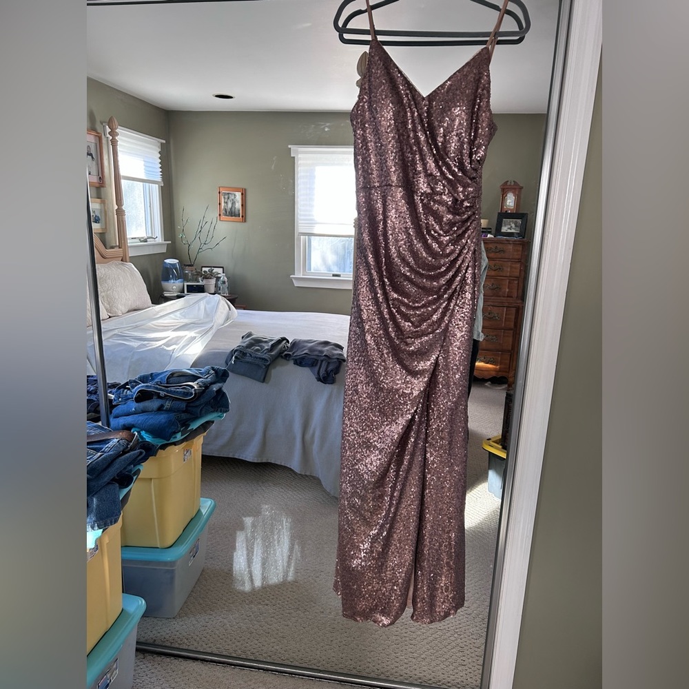 Size 14 Rose Gold/Bronze Sequin Dress